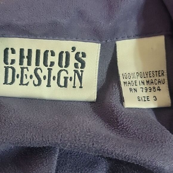 Chico’s Design Lavender button down shirt, Size 3 - Picture 3 of 4